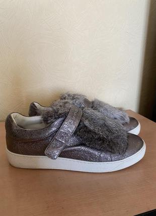 Кроссовки кожаные moncler
