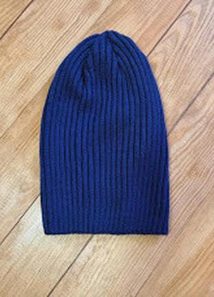 Вязаные шапки для подростков (девочек и мальчиков), цвет синий