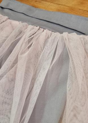 Лосины-юбка для девочки, рост 128, цвет серый, розовый2 фото