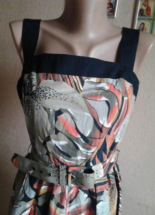 Сукня з поясом і спідницею фасону сонце-кльош з натуральної тканини2 фото
