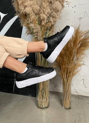 Nike air force 1 pixel white black черные женские кроссовки найк форс весна літо осінь демісезон знижка розпродаж скидка чорні жіночі кросівки