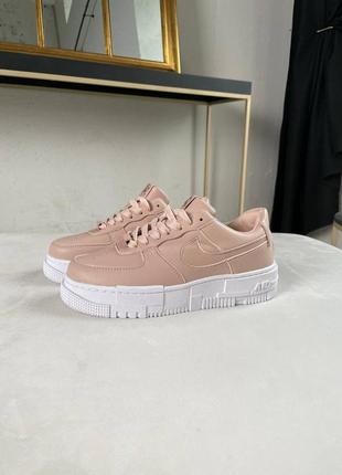 Nike air force 1 pixel particle beige знижка жіночі бежеві рожеві кросівки найк форс весна літо осінь демісезон скидка распродажа бежевые кроссовки