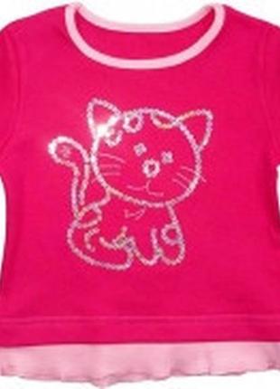 Блуза для девочки "котенок", рост 104, цвет малиновый