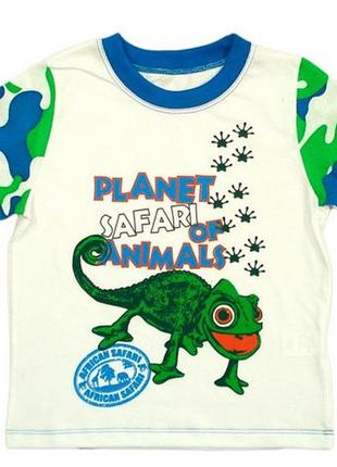 Футболка для хлопчика "хамелеон", ріст 110, колір білий