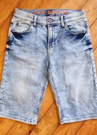Шорты (бермуды) джинсовые, рост 158, цвет голубой