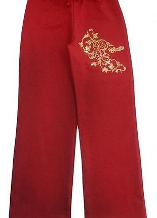 Брюки для девочки "веточка", рост 128, цвет бордовый