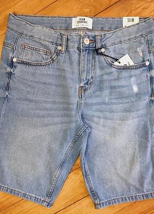 Мужские джинсовые бермуды, размер евро 36, цвет голубой