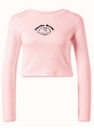 Укорочений лонгслив, розмір s, колір рожевий
