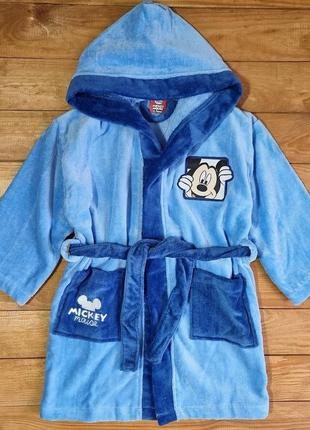 Махровий халат для хлопчика, зріст 104-110, колір блакитний