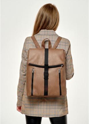 Рюкзак жіночий коричневий нубук
