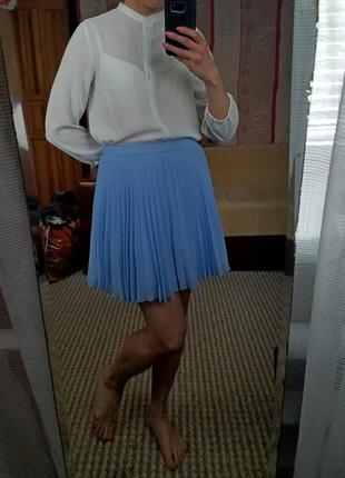 Голубая эффектная летняя юбка с плиссировкой moxito2 фото