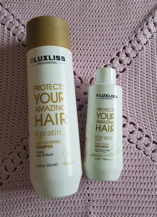 Luxliss keratin treatment+keratin shampoo набор средство для вяпрямления+шампунь