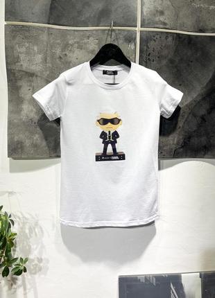 Будь стильною та жіночною! жіноча футболка майка у стилі karl lagerfeld карл лагерфельд