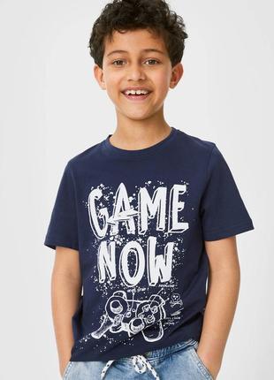 Летняя подростковая футболка на мальчика c&a германия размер 146-1522 фото