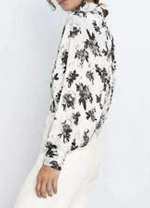Блуза сатиновая с объемными рукавами "zara"4 фото