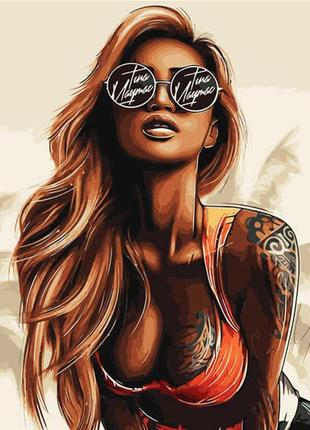 Картина по номерам девушка с татуировкой 40х50 см va-2567