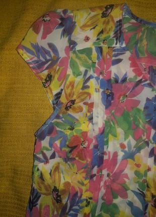 Блузочка цветы шифон индия  р.123 фото