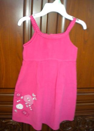 Яркий вельветовый сарафан для девочки 128-134-140