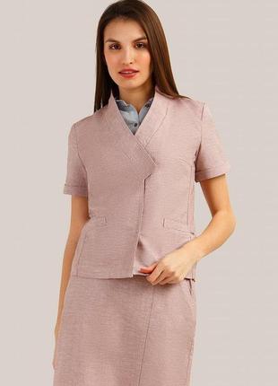 Летний пиджак женский с коротким рукавом finn flare s19-12040-613 розовый