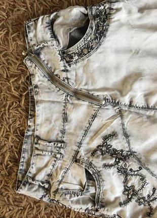 Літні завужені джинси-"варенки" сірого кольору із заниженим кроковим швом. uno. р303 фото