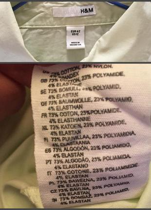 Классическая офисная летняя рубашка h&m.рукав 3/4. р12 us{50-52наш}5 фото