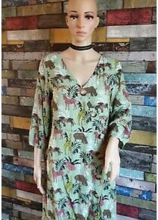 Літнє жіноче плаття з v-подібним вирізом f&f safari print