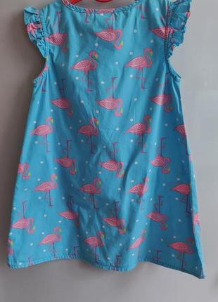 Детское платье сарафан ladybird принт фламинго7 фото