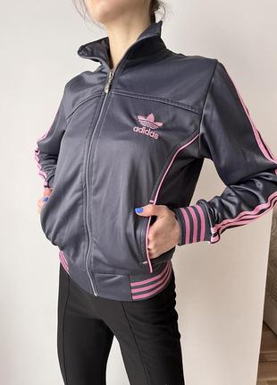 Кофта батнік толстовка олімпійка на замку жіноча adidas orginals adicolor classics s