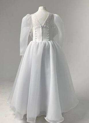 Нарядне довге біле плаття2 фото
