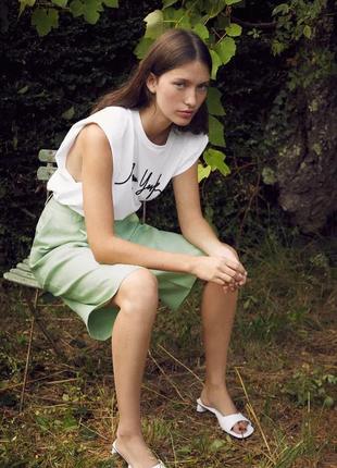 Zara футболка біла з підплічниками