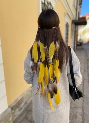 Повязка с перьями на голову. пов’язка з пір’ям на голову5 фото