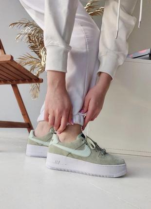 Кроссовки nike air force low sage platform green (зеленый)