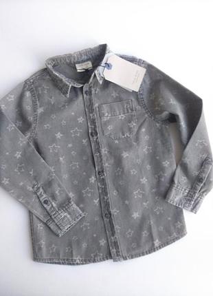 Стильна джинсова сорочка з зірками zara (іспанія), нова з бірками!