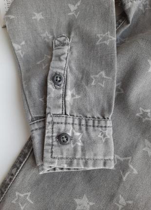 Стильна джинсова сорочка з зірками zara (іспанія), нова з бірками!6 фото