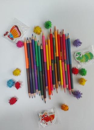 Олівці кольорові двосторонні3 фото