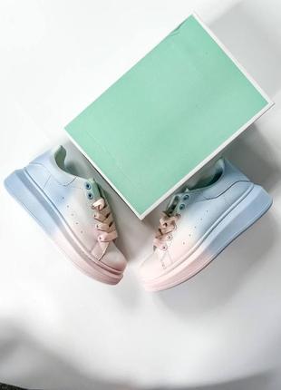 😻 новинка жіночі пастельні рожеві блакитні кросівки весна літо демісезонні круті кросівки в стилі маквин рожеві блакитні пастельні brand pink/blue8 фото