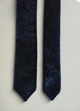 Вузький вельветовий краватка topman з візерунком2 фото