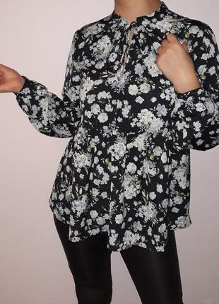 Якісна блузка  в квіточки, широкий пошив8 фото