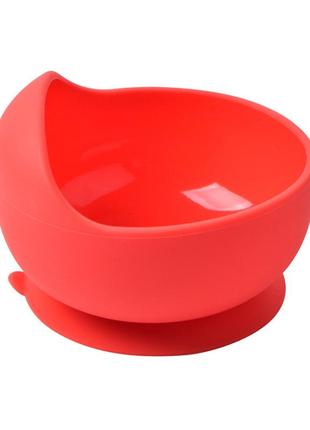 Тарелка силиконовая на присоске с приборами красная tg2-y06