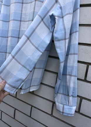 Легка сорочка в клітку,бавовна,великий розмір батал marks&spencer3 фото