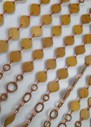 Деревянные шторы на дверной проем "капли" ширина 1 м, высота 2 м.