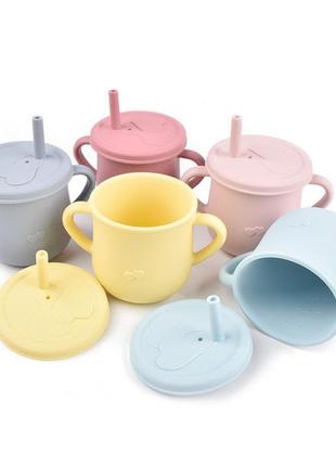 Поильник силіконовий непроливайка бежевий ps-y24