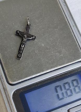 Срібний нагрудний хрестик хрест срібло 925 проба8 фото
