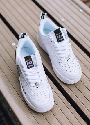 Кроссовки air force 1 utility white/black кросівки10 фото