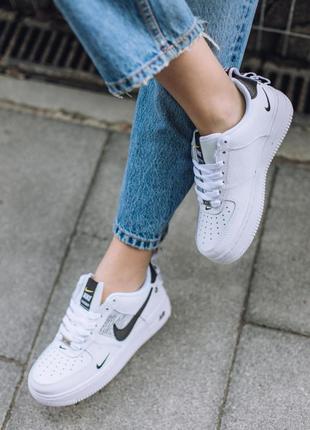 Кроссовки air force 1 utility white/black кросівки8 фото