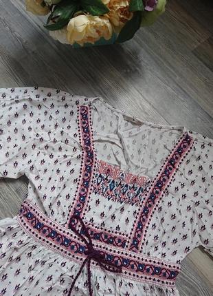 Красивая блуза в этно стиле блузка блузочка размер 44 /46/482 фото