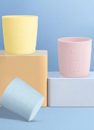 Стакан силиконовый белочка пудровый ctb-y04