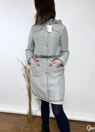 Пальто весняне сіре жіноче, деми пальто серое женское