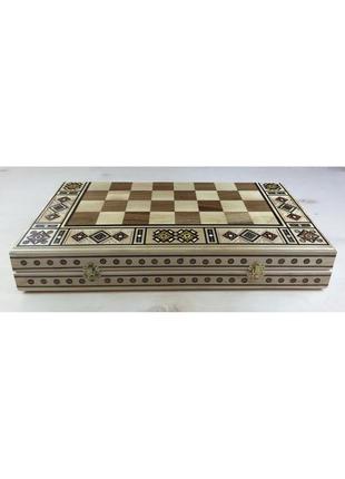 Шахи дерев'яні різьблені ручної роботи набір 3 в 1 шахи, шашки, нарди.10 фото