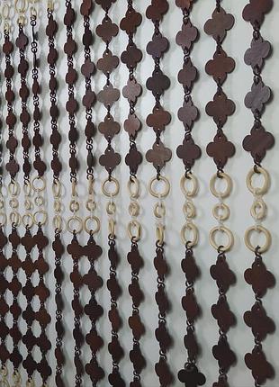 Дерев'яні штори на дверний отвір "квіточка" ширина 1 м, висота 2 м.